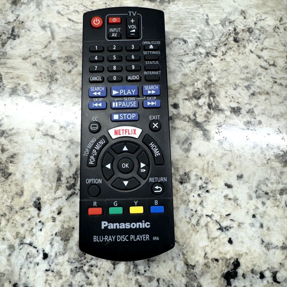 Panasonic N2QAYB001206 Remote Control IR6 for BluRay Disc Player TESTED